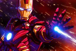 Iron Man Colorful Glowing Art