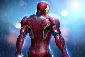 Iron Man In Rain (2880x1800) Resolution Wallpaper