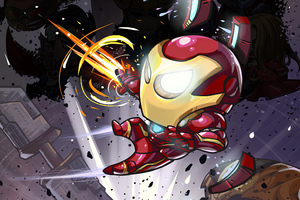 Iron Man Little Art (2048x2048) Resolution Wallpaper