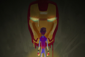 Iron Man Little Spidey Art (1336x768) Resolution Wallpaper