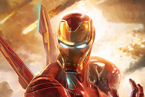 Iron Man Looking (2048x2048) Resolution Wallpaper