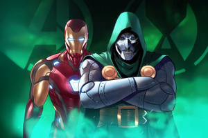 Iron Man Meets Doctor Doom (1024x768) Resolution Wallpaper
