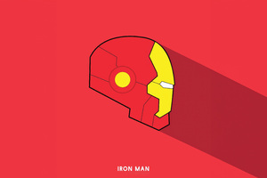 Iron Man Minimal Red 5k (1366x768) Resolution Wallpaper