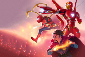 Iron Man Spiderman Doctor Strange Infinity War Hereos