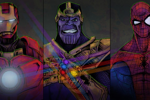Iron Man Thanos Spiderman Wallpaper