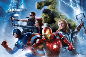 Iron Man Thor Captain America Black Widow Hawkeye (320x240) Resolution Wallpaper