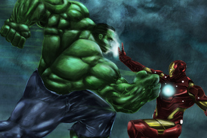 Iron Man Vs Hulk Art