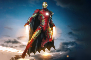 Iron Man With Batman Cape Wallpaper