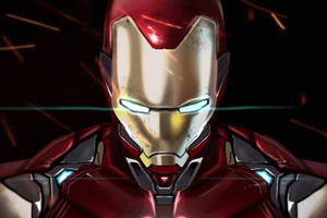 Iron Man With Infinity Gauntlet (1360x768) Resolution Wallpaper