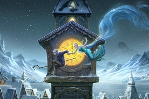 Jack And Elsa The Frost Couple Artwork (1336x768) Resolution Wallpaper