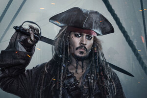 Jack Sparrow In Pirates Of The Caribbean Dead Men Tell No Tales 4k (2048x2048) Resolution Wallpaper