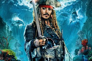 Jack Sparrow In Pirates Of The Caribbean Dead Men Tell No Tales Wallpaper