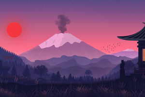 Japanese Volcano (1280x720) Resolution Wallpaper