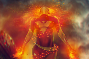 Jean Grey In Xmen Dark Phoenix Art (1280x1024) Resolution Wallpaper