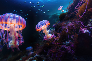 Jellyfish World 5k (1366x768) Resolution Wallpaper