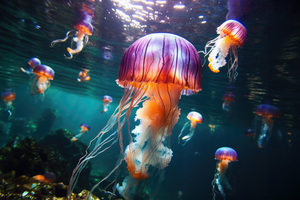 Jellyfish World (2560x1024) Resolution Wallpaper