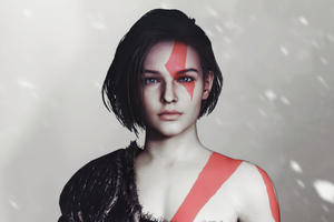 Jill Resident Evil X Kratos God Of War 4k Wallpaper