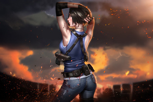 Jill Valentine Resident Evil 5k (1366x768) Resolution Wallpaper