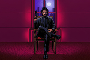 John Wick Calm Before The Gunfire (2048x2048) Resolution Wallpaper