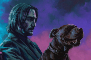 John Wick With Dog (3840x2400) Resolution Wallpaper
