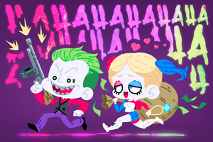 Joker And Harley Quinn Fat Heads