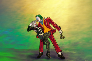 Joker And Harley Quinn Fearless Dancing (1152x864) Resolution Wallpaper