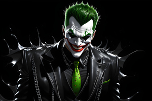 Joker Green Grin (2932x2932) Resolution Wallpaper