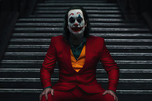 Joker Sitting On Stairs 4k
