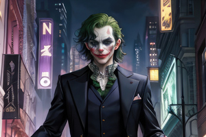 Joker Walking In Gotham City (3840x2400) Resolution Wallpaper