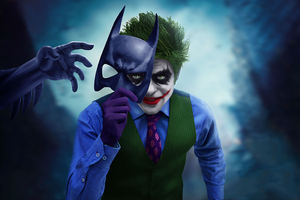 Joker With Batman Mask Off