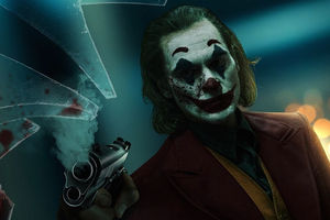 Joker With Gun Art 4k