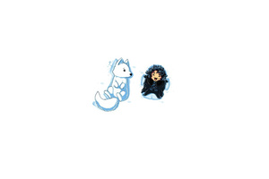 Jon Snow And Ghost (1336x768) Resolution Wallpaper