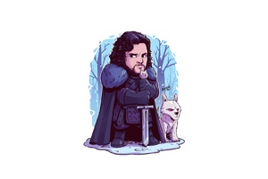Jon Snow Minimal (1600x900) Resolution Wallpaper
