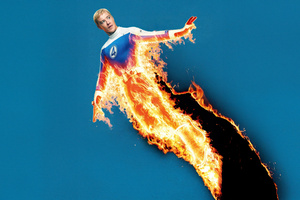 Joseph Quinn As Johnny Storm In The Fantastic Four First Steps (2048x2048) Resolution Wallpaper