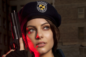 Julia Voth As Jill Valentine Resident Evil Cosplay 4k (1400x1050) Resolution Wallpaper