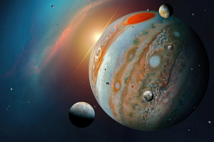 Jupiter Moons Space 5k