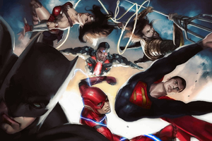Justice League Superheroes Art 4k