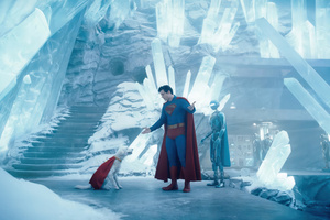 Kelex And Krypto With Superman (1024x768) Resolution Wallpaper
