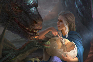 Khalessi With His Dragons