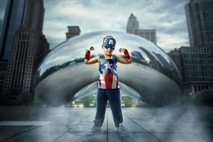 Kid Captain America (1366x768) Resolution Wallpaper