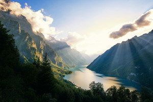 Klontalersee Lake In Switzerland