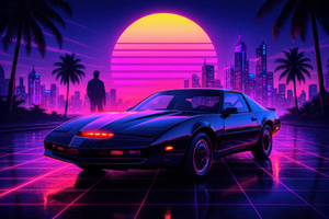 Knight Drive Retro Power Unleashed Wallpaper
