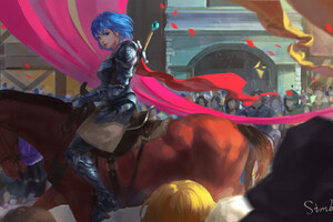 Knight Girl On Horse (1280x800) Resolution Wallpaper