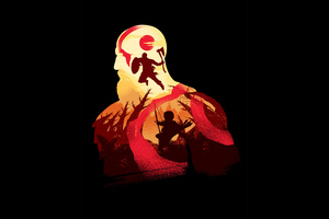 Kratos In God Of War 4K Minimalism Wallpaper