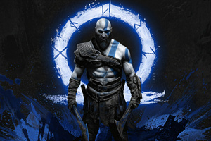 Kratos In The Flames Of Ragnarok (1920x1080) Resolution Wallpaper