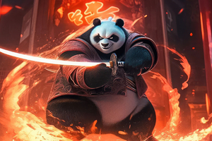 Kung Fu Panda X Samurai Soul (2560x1440) Resolution Wallpaper