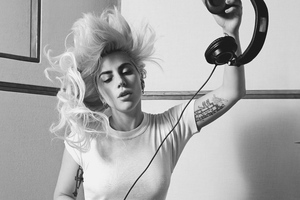 Lady Gaga Monochrome 5k (2932x2932) Resolution Wallpaper