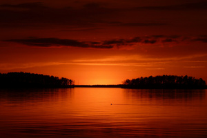 Lake Murray Orange Sky Dramtic Sunset Silhouette (3440x1440) Resolution Wallpaper