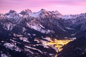 Lake Of Lights In South Tyrol Italy Wallpaper