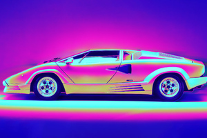 Lamborghini Countach Retro Artwork 4k (1400x900) Resolution Wallpaper